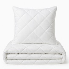 Microfaser Bettenset Decke Bettdecke 135x200cm + 80x80cm Kissen Rhombussteppung