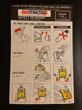 Air Malta Boeing 707 Safety Card AVIATION MEMORABILIA