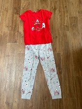 LC Waikiki Schlafanzug Mädchen Rot Grau Glitzer Gr. 152 / 158 W Neu