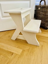 ♛ Wunderschöner Holztritt Hocker weiß schwedisch Landhaus TOP! ♛
