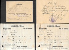 4x Quittung-Max Schmidt-Spedition-Stätische Wage-Wiegeschein--Langensalza-1929