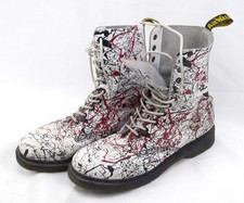 Dr. Martens Größe 43 US 11 UK 9 Air Wair weiß rot schwarz gefleckt Original