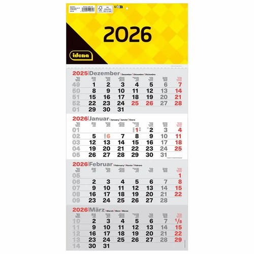 Idena monatskalender 2026 - 4-monatskalender,
