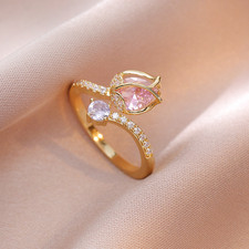 Damen Ring Gold Rosa Tuplen