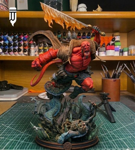 Hellboy figur bemalt unbemalt - hellboy, (bemalt-unbemalt