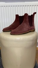 Bottega Veneta Barolo Rot Wildleder Chelsea Stiefel EU41 Red Suede Chelsea Boots