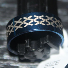 Trend Ring / Modeschmuck blau mit Muster 18 mm Adventskalender Edelstahl