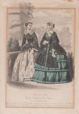 Original-Modedruck aus: Petit Courrier des Dames, 17 Juin 1854. [Second Empire].