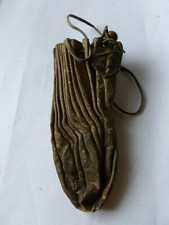 antike  brauner Leder Pfeifen Tabakbeutel Pfeifentabak um1860 - 1900