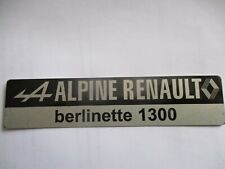 Typenschild Renault Alpine Schild plate A110 A 110 1300 SC  berlinette s90