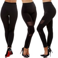Damen leggings schwarz l - schwarz, s