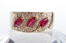 Rubin Ring Rubine 0,75ct 28 Brillanten 0,28ct 585 Gelbgold 48 -