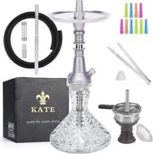 Shisha Set Komplett von KATE® in Silver m zwei Arte Entrauchung und Kristallglas