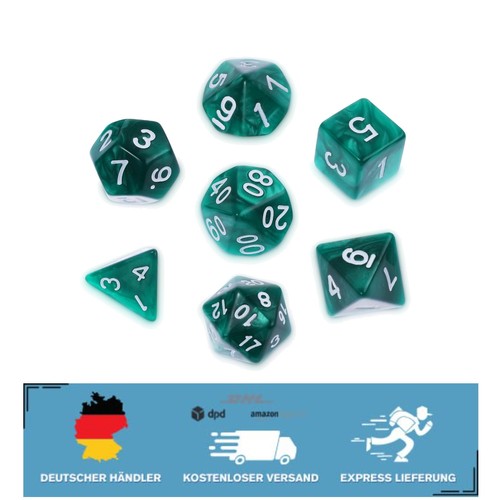 Dunkelgrünes dnd würfel set - dunkelgrünes,