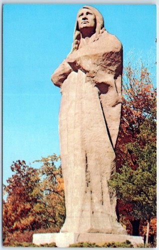 Postcard black hawk - black, statue