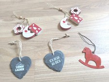 Deko Anhänger Weihnachten Dalapferd Lebkuchen Schieferherz Herbstdeko