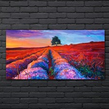 Gemälde wiese blumen baum - gemälde,