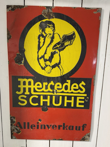 Altes emaille schild mercedes - altes, emaille-schild