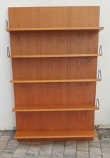 2x REGO Twen schmales Wandregal Wandpaneele 150x95 cm Teak 50er / 60er 5 Bretter