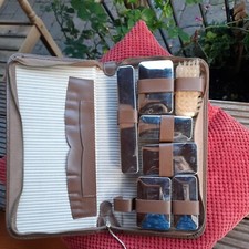 Alte Reise Utensilien Tasche Reise-Necessaire Requisite Nostalgie 1452F