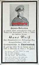 Sterbebild WWII Gefreiter