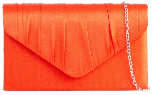 Damen satin plissee clutch - satin,