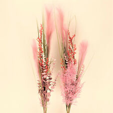 2 Kunstgräser, Künstliches Pampasgras - Kunstpflanzen Blumen Dekoration Rosa