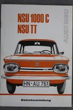 NSU 1000 C - NSU TT "Jan. 1971" Betriebsanleitung - Bedienungsanleitung Handbuch