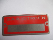 Typenschild Schild SAA Citroen