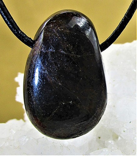 Granat trommelstein gebohrt - granat,