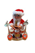 Rockstar Weihnachtsmann LED-Lichtershow Mit Musik Schlagzeug Santa Dekoration