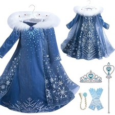 Mädchen Prinzessin Anna Elsa Kostüm Cosplay Party Outfit Kinder Kleid Halloween