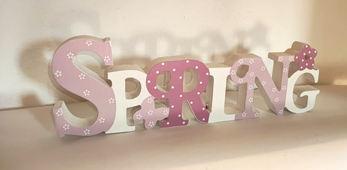 Holzschild zum stellen spring