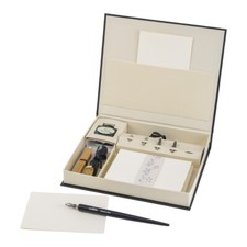 Crelando Kalligraphie Set 30-teilig Holz Federhalter mit 5 Federn und Tinte