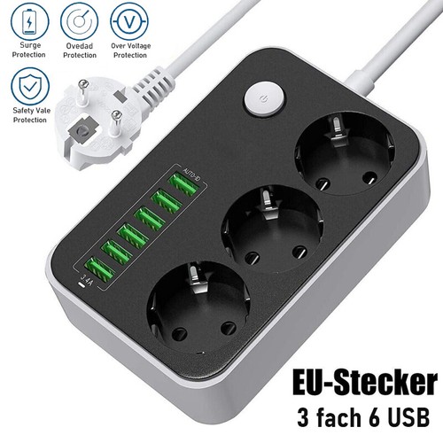 Steckdosenleiste fach usb - steckdosenleiste, 6-fach