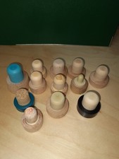 12x FLASCHENVERSCHLUSS, Holz, T-Form, Korken, Stopfen