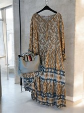 Tommy Hilfiger herbstliches Boho Maxi Kleid NEU Gr XL(42-44) Np 109€ Bio Cotton