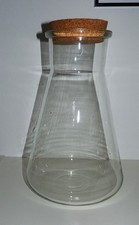 Rarität! Vorrats Apothekerglas Korkdeckel Erlmeyer ca. 3,7 Ltr. Deko Glasgarten
