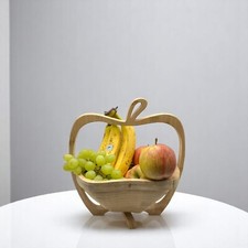 Faltkorb apfel Klappkorb Obst Obstschale Faltbar drehbar leicht Faltkorb Bambus