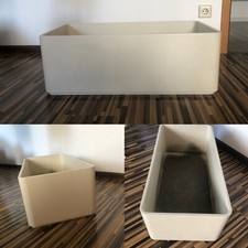 Gebrauchter Pflanzenkasten /Blumenkasten Kübel 70,5 cm x 25 cm Cremefarbig