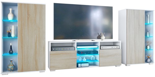 Wohnwand lowboard vitrine - wohnwand,