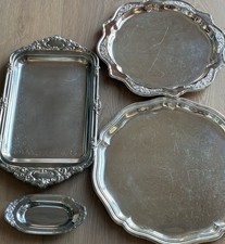 4 Servierteller silberfarbig 