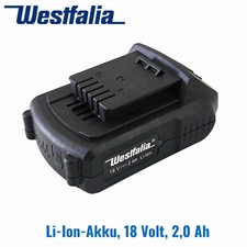 Westfalia 18V Li-Ion Akku 2,0Ah Original Ersatzakku Power Werkzeug