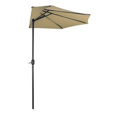 Sonnenschirm Gartenschirm Sonnenschutz halbrund beige Ø / Breite 300x156 cm