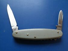 DDR Taschenmesser grau-8 cm, 2 Klingen - MW VEB Messerwerke Weimar Korkenzieher