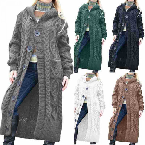 Damen mantel lang strickjacke - lang,