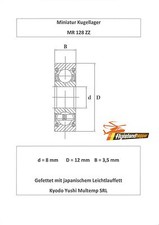 10x kugellager 128 zz - mr,