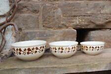 3 tlg. Schüssel Set Spritzdekor Keramik VEB Torgau 50er Jahre DDR