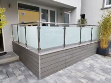 Balkongeländer mit Klarglas Edelstahlgeländer Geländer Treppe Terrasse Bausatz