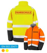 FAHRSCHULE Softshell Warnjacke | Sicherheitsjacke nach DIN EN 20471
